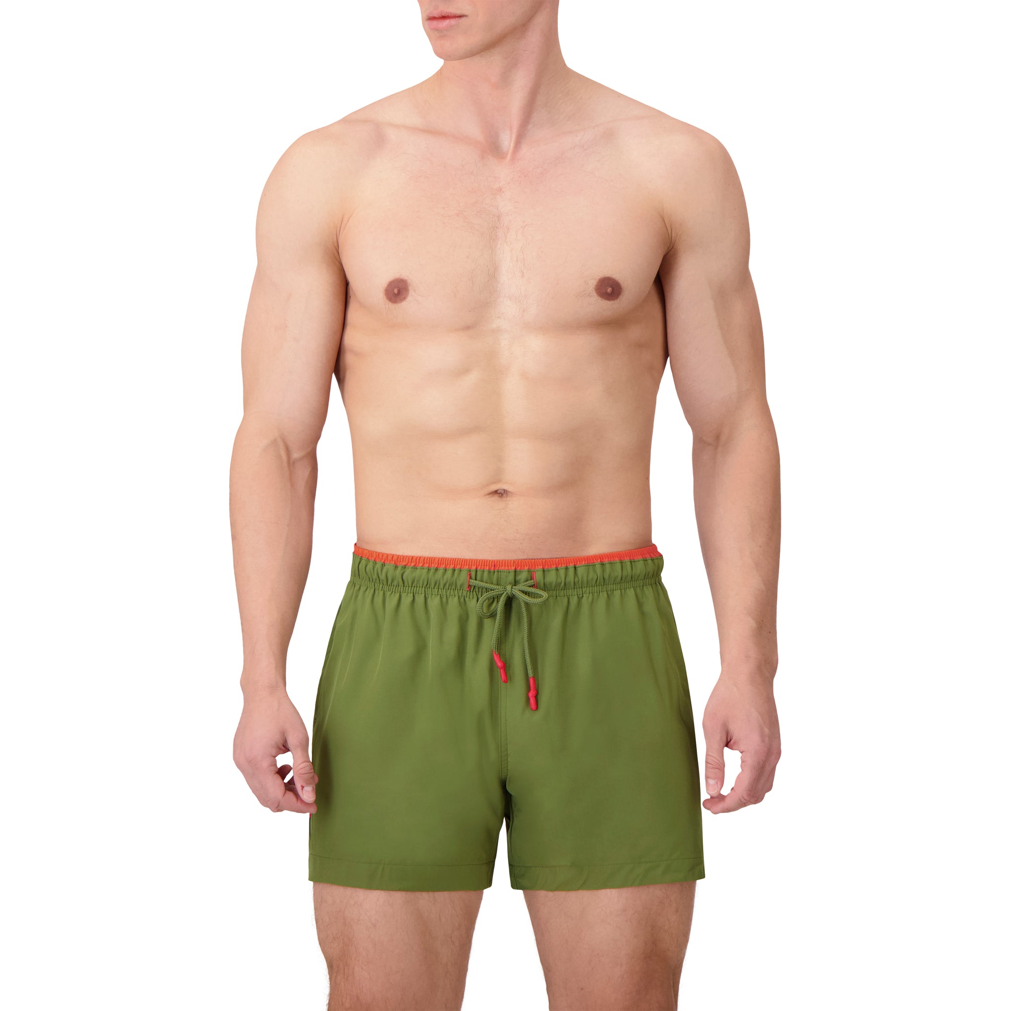 Micro Fiber Woven Solid Swim Trunk-Mens