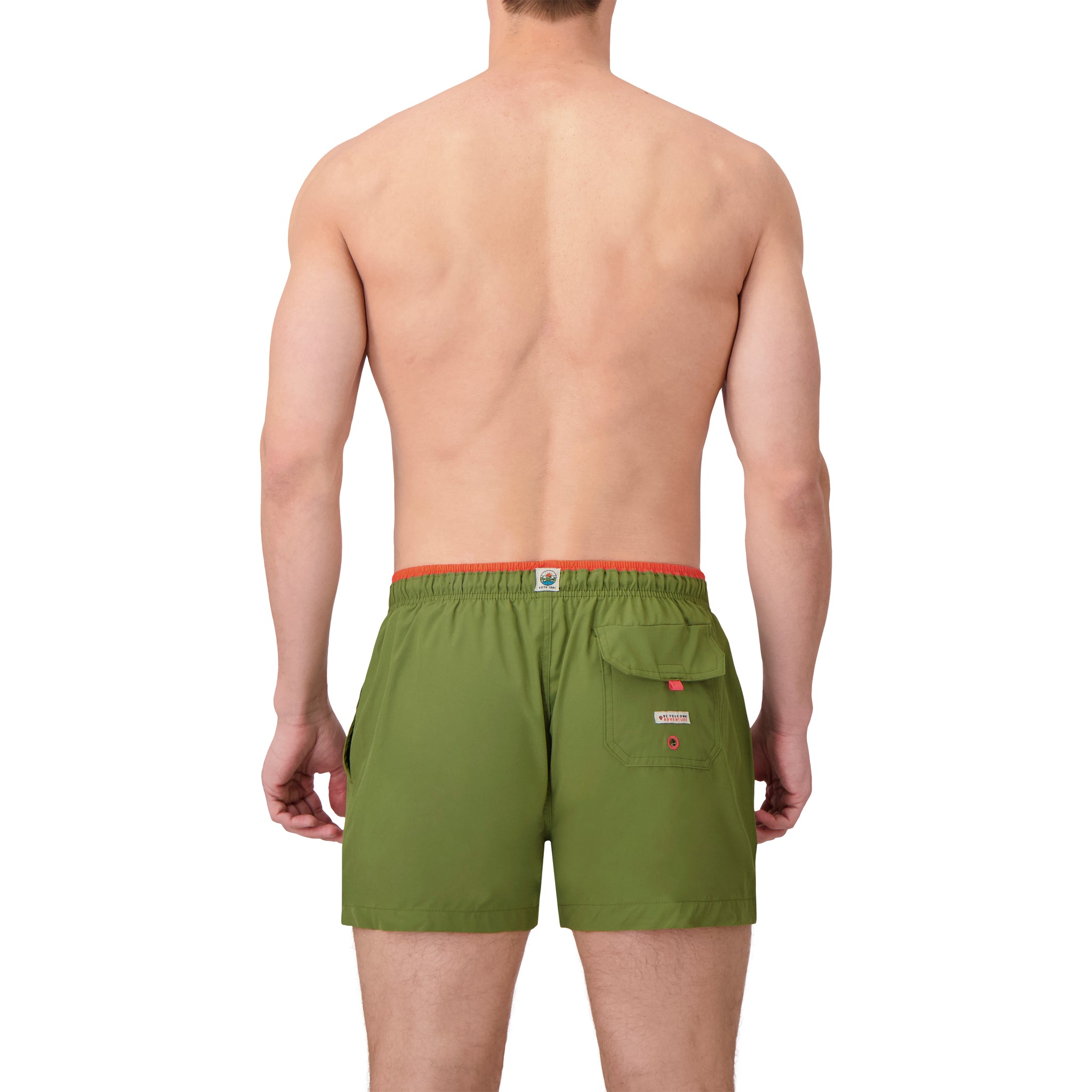 Micro Fiber Woven Solid Swim Trunk-Mens