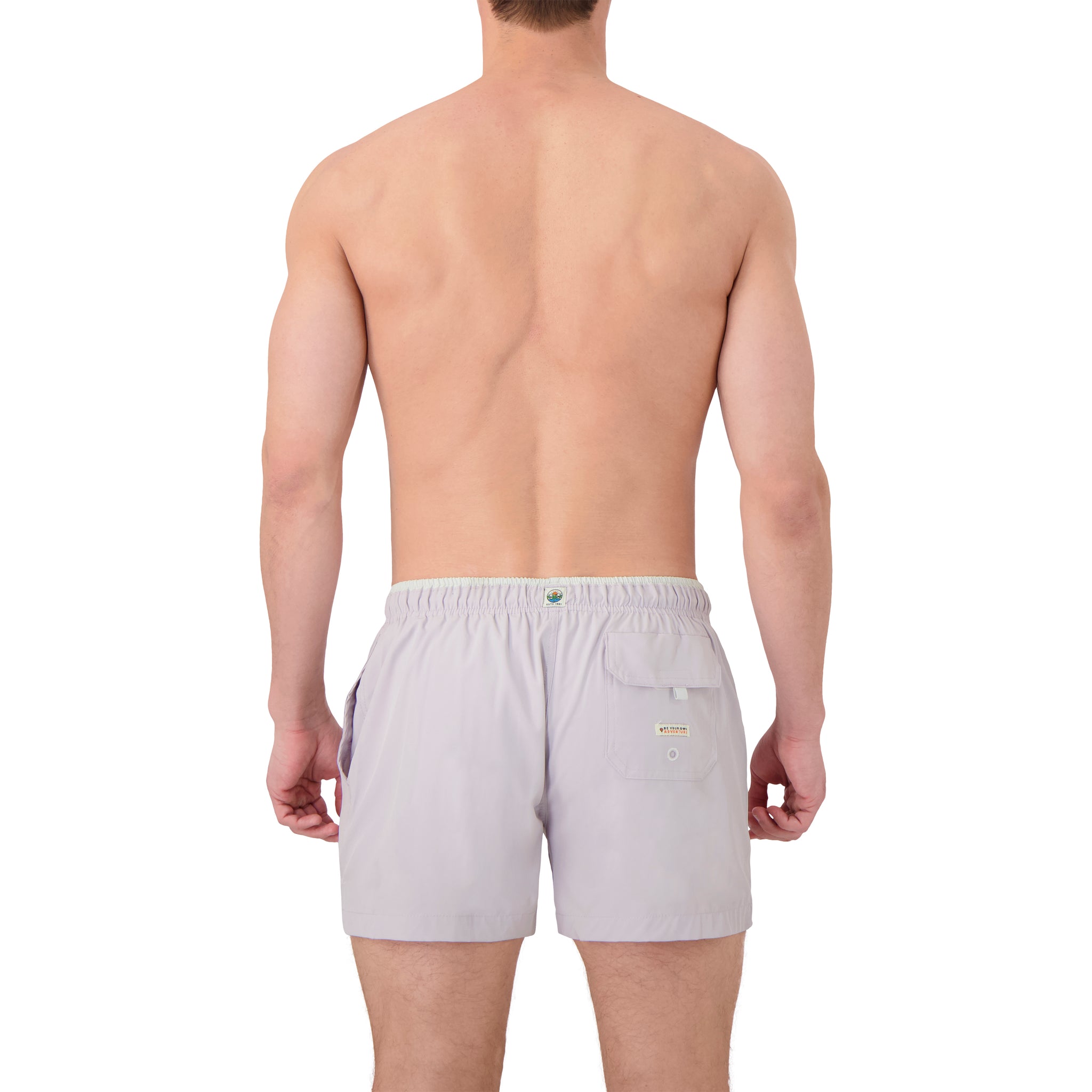 Micro Fiber Woven Solid Swim Trunk-Mens