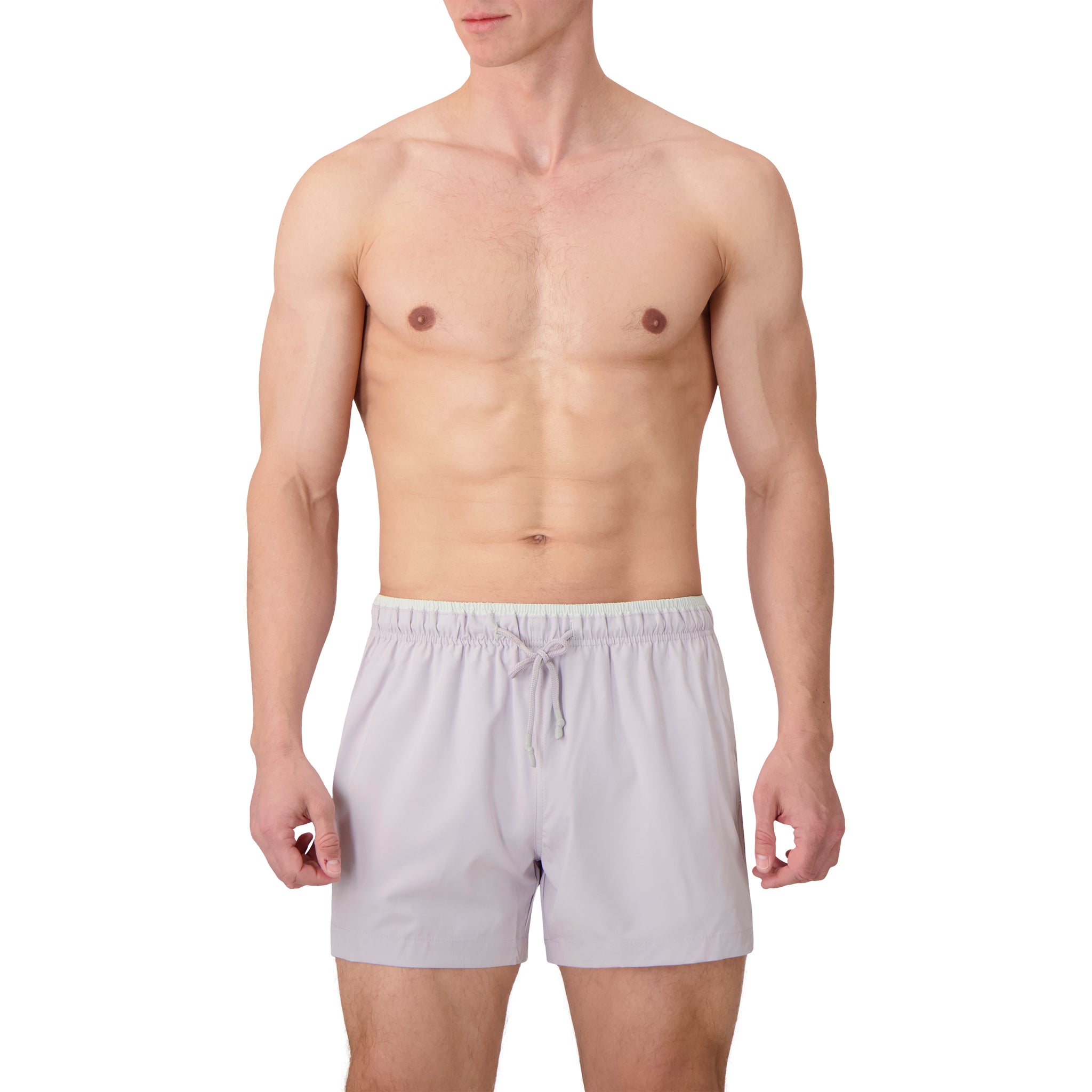 Micro Fiber Woven Solid Swim Trunk-Mens