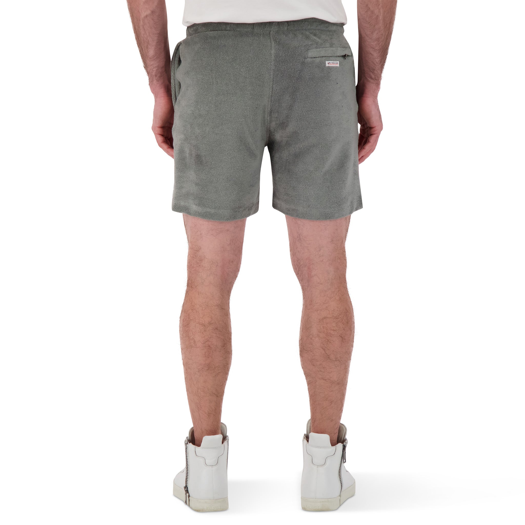Terry Cloth Knit Shorts in Taupe