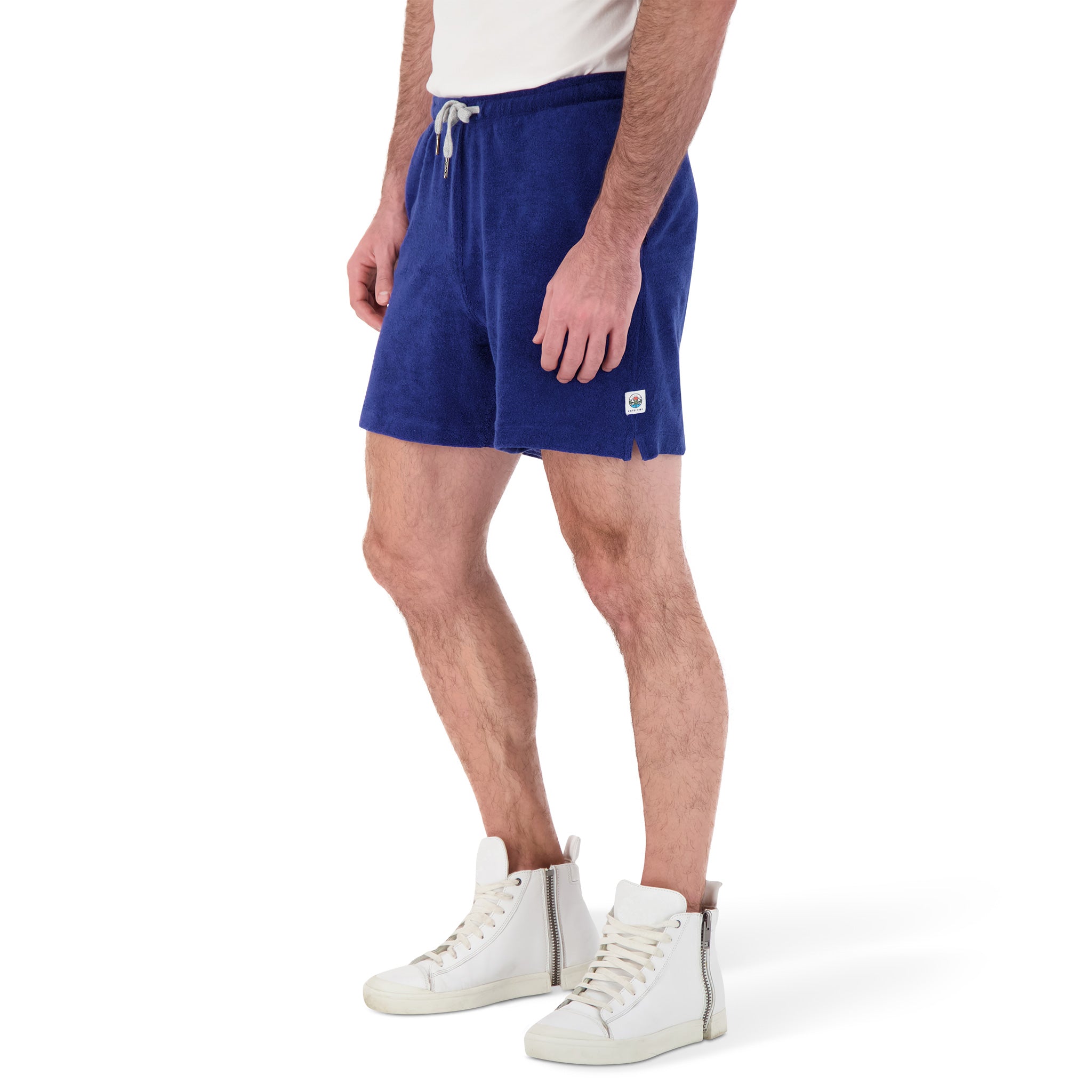 Terry Cloth Knit Shorts in Indigo Blue